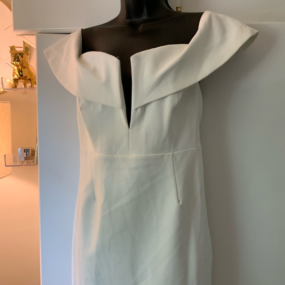Bardot off shoulder midi dress